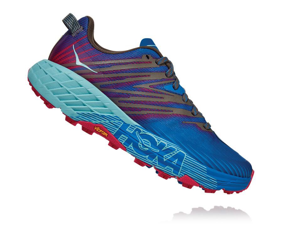 Tenis Trail Hoka One One Feminino Azuis - Speedgoat 4 - 320-RJWAHP